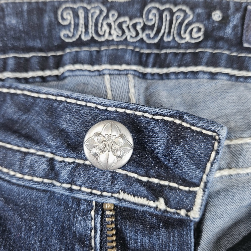Miss Me Signature Boot Jean 28 Bootcut Angel Wing Pockets Stretchy Inseam 31.5" - Picture 6 of 14